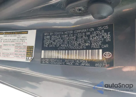 2005 Scion Tc from USA, damaged, VIN JTKDE177550062876